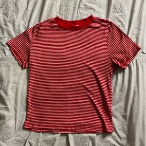 Red & White Striped Ribbed Baby Tee | Heart & Hips